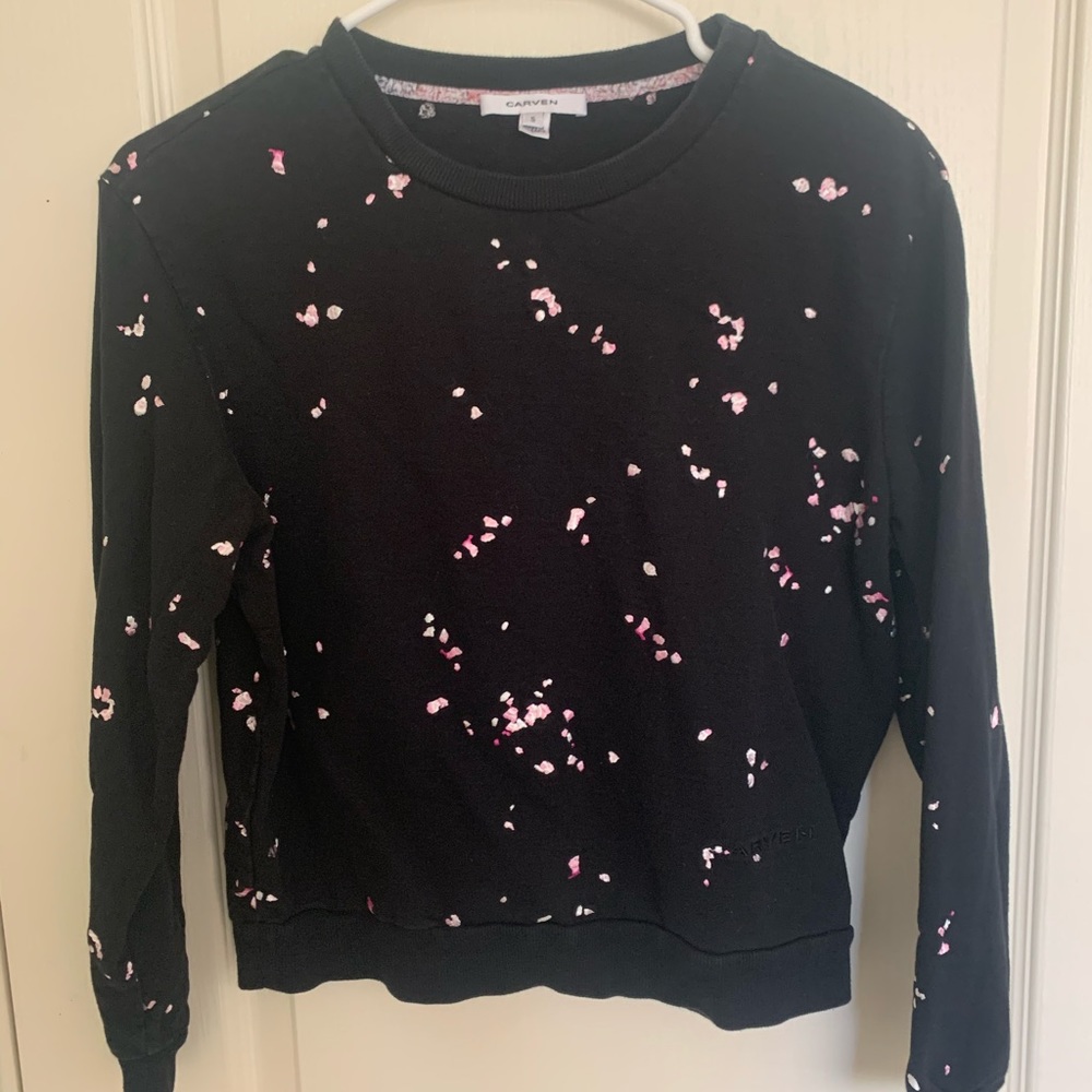 Carven sweatshirt/ long sleeve cherry embroidery